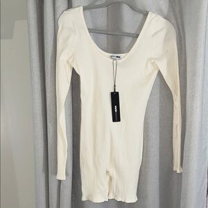 Cream Long Sleeve Romper